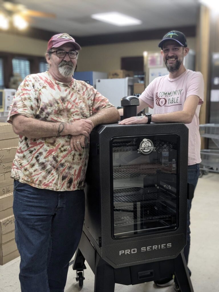 (Left) Gary Wood - Kitchen Manager, Community Table (Right) Steve Steen - Food Pantry Manager, Community Table