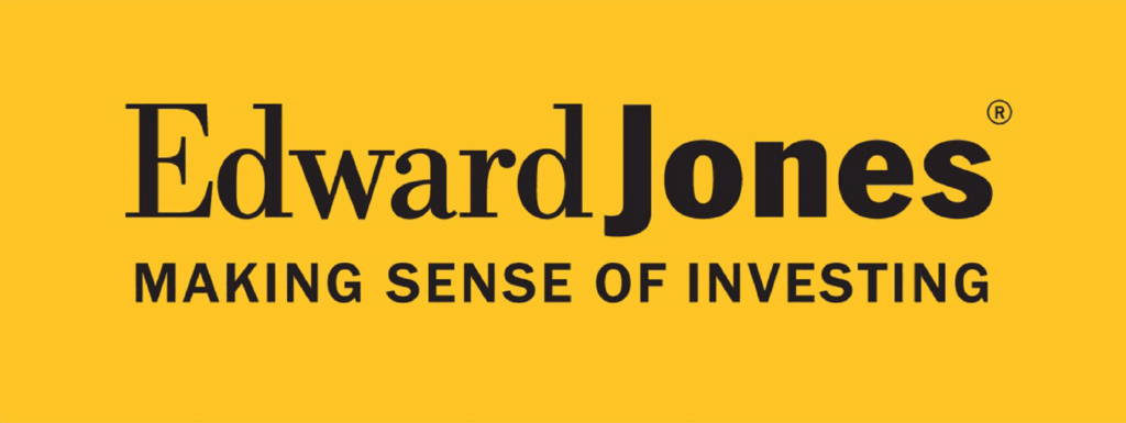 Yellow Rectangle with black lettering reading Edward Jones: Making Sense of Investing